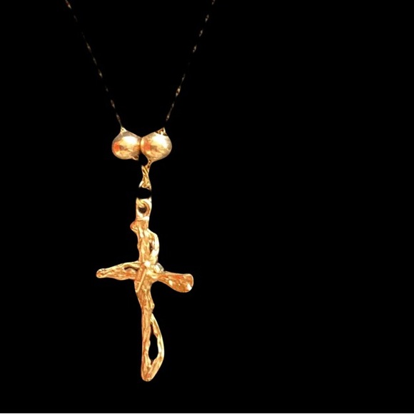 Gold VINTAGE 14K Yellow Gold Chain & 14K Yellow Gold Cross ? - Picture 4 of 11